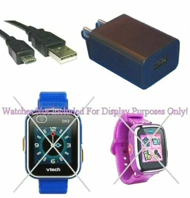 Wall Charger 5V 1A + Power Supply 6FT SPL USB Cable FOR VTech DX DX2 Smart Watch - Image 1 of 4