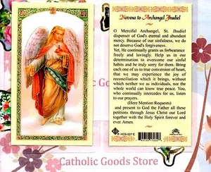 St. Jhudiel the Archangel with Novena to Saint Jhudiel -Laminated Holy Card - Picture 1 of 3