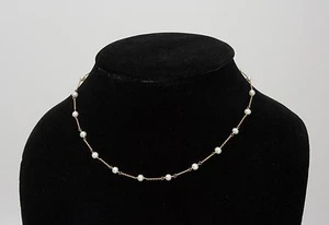 Child's 14K Yellow Gold Chain with Pearls Approx. 15" Long - Picture 1 of 3