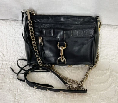 Rebecca Minkoff Mini MAC Soft Black Leather Studded Crossbody Bag with Dust Bag - Image 1 of 4
