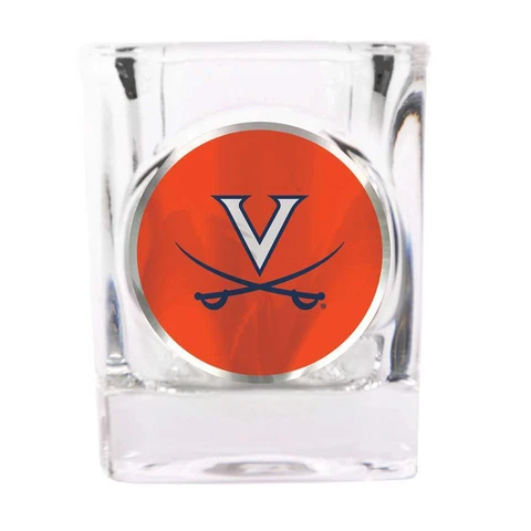 Virginia Cavaliers Shot Glass - Metal Logo Cover