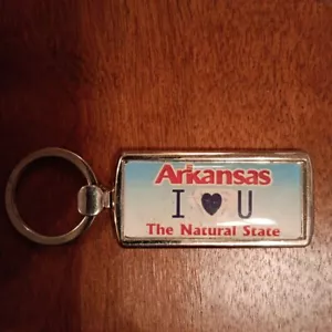 Arkansas Personalisierter "I ❤️ U" Doppelseitiger Reißverschlussanhänger / Schlüsselanhänger Siehe Bilder!! - Bild 1 von 4