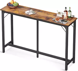 63" Rustic Brown Bar Table Counter Height, Sturdy, Perfect for Home Commercial - Picture 1 of 12