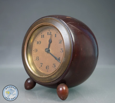 ART  DECO SMALL DESK CLOCK WIND UP CLOCK APPROX 3" TALL Cover