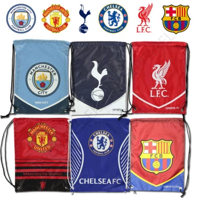 Football Team Gym Sack Sports Bag Man Utd City Spurs Liverpool Barcelona Chelsea - Image 1 of 4