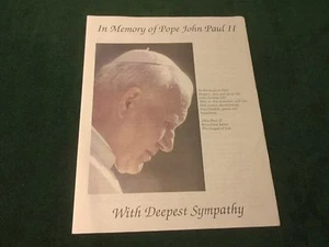 EN MEMORIA DE SAN PAPA JUAN PABLO II FOLLETO ORIGINAL (412) - Imagen 1 de 3