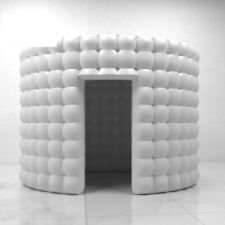 11ft Inflatable Wedding Photo Booth White,Black Spiral Photo Wall LED Background