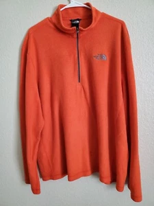The North Face Men's Orange Fleece Pullover Jacket Sweatshirt XXL - Picture 1 of 7