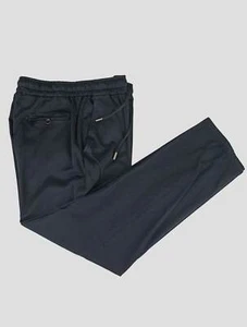 NUEVO ISAIA AZUL ALGODÓN CACHEMIR EA PANTALONES US 34 - EU 50 US853 - Imagen 1 de 5
