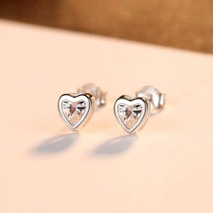 Damen Kinder Silberohrringe Ohrstecker 925 Sterling Silber Rhodiniert Ohrschmuck - Bild 1 von 6