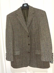 VTG Harris Tweed Westbury Pure Wool Jacket Mens 46R Green Check Sports Hunting - Picture 1 of 10