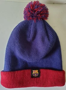 Nike FC Barcelona Winter Beanie Hat Pom Pom Barca Football Futbol Soccer - EUC - Picture 1 of 5