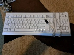 Fujitsu KBPC SX US S26381-K398-L110 White Keyboard - Picture 1 of 4