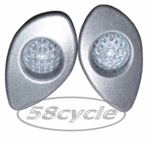 2007-2008 Honda CBR600RR Greggs Custom Signals Silver Fluted Front Lights - Foto 1 di 1