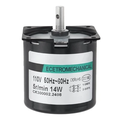ZVKV 5 RPM Synchronous Gear Motor, AC Motor 110V 60KTYZ CW/CCW High Torque Permane...