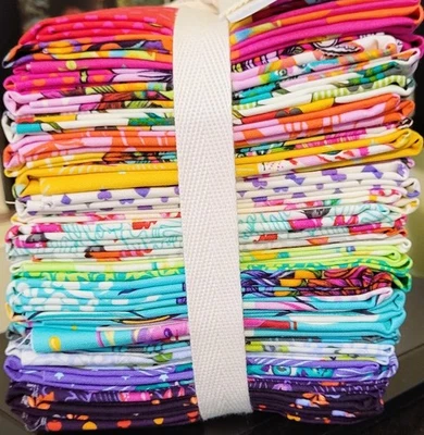 Juego de 24 cuartos de grasa Tula rosa "Curioso y curioso" algodón 18" x 22" nuevo Foto 1 de 4