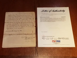 Rare Signed President William Henry Harrison Document LS- PSA/ DNA Autograph - Picture 1 of 11