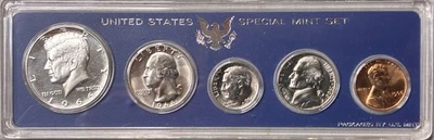 1966 US Special Mint Set SMS 5 Coins with 40% Silver Kennedy Half Dollar No Box - Image 1 of 2