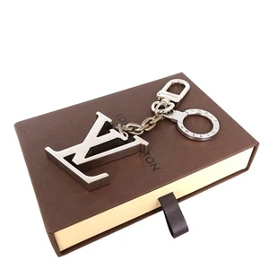 LOUIS VUITTON Porte Cles Iniciales Llavero Bolso Plateado Dije Llavero Con Caja - Imagen 1 de 4