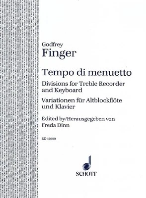 Tempo Di Menuetto Gottfried Finger Book [Softcover] Alto Recorder and Piano Scho - Image 1 of 3