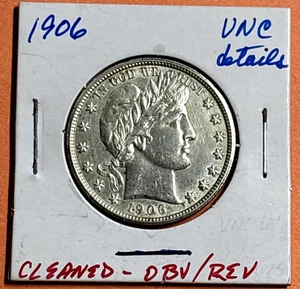 1906 Barber Half Dollar UNC Details  Beautiful and Bright - Picture 1 of 4