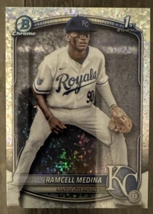 2025 Bowman 1st Chrome Speckle Refractor KC Royals Rookie Ramcell Medina #BCP187 - Picture 1 of 2