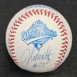 1995 John Smoltz Firmado Oficial Serie Mundial Béisbol-HOF-ATLANTA BRAVES-JSA - Imagen 1 de 8