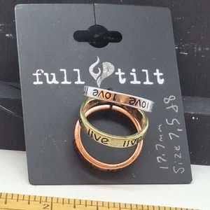 Full Tilt Love Laugh and Live Ring Set Größe 7,5 & 8 - Bild 1 von 4