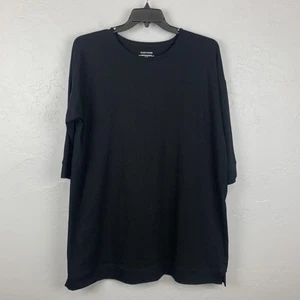 Eileen Fisher T-Shirt Kleid Damen XL schwarz 3/4 Arm Stretch Baumwolle Elasthan - Bild 1 von 7