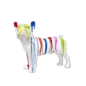 Cane statua in resina 58x22x46 cm bianco multicolore Complementi d'arredo - Foto 1 di 3