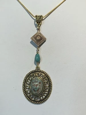 *NUEVO ANUNCIO*COLLAR FARAÓN VIDRIO NEIGER CHECO RENACIMIENTO EGIPCIO TURCA/ORO-NUEVO Foto 1 de 4