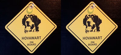 2 Stück 12cm Roadsign Schild mit Saugnapf HOVAWART - Bild 1 von 2