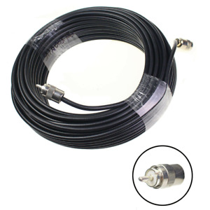 100FT RG8X COAX COAXIAL UHF PL259 CONNECTOR AMATEUR CB RADIO ANTENNA CABLE BLACK