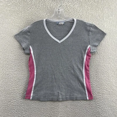 Camiseta corta vintage Y2K para bebé XL gris rosa deportiva preppy hada grunge coqueta Foto 1 de 4