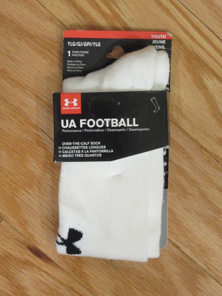 Calcetines Under Armour UA Fútbol Jóvenes Niños Sobre la pantorrilla Blancos YLG Foto 1 de 1