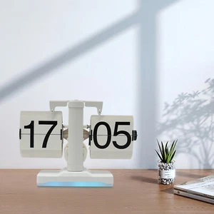 24-hour Tabletop Flip Down Clock Vintage Digital Flip Clock Built-in LED Light - Picture 1 of 11