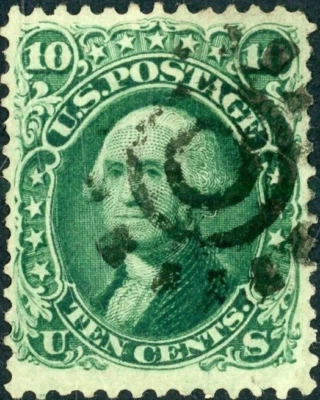 UNITED STATES 1861 USED #68, 10c WASHINGTON !! KK38 - Image 1 of 2