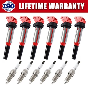 6x UF667 Ignition Coil and Spark Plug set For BMW 128i 328i 330i 528i 530i X3 X5 - Picture 1 of 16
