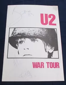 U2, Bono, Edge und Adam signiert begehrtes offizielles Konzertprogramm 1983! - Bild 1 von 4