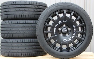 VW Bus T5 T6 .1 Transporter Satz Räder Alufelgen OZ schwarz Hankook Sommerreifen - Bild 1 von 3