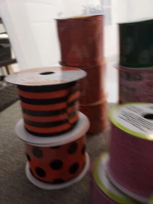 Decorative Ribbon Lot Christmas Halloween Valentine's Easter Themes - Image 1 of 4