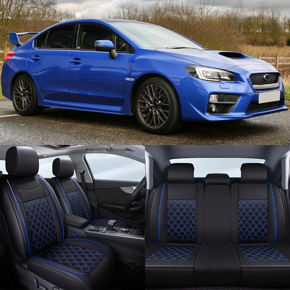 For Subaru Impreza WRX STI Full Car Front Rear 5-Seat PU Leather Cushion Covers - Image 1 of 4