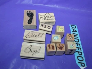 11 Piece Baby Theme Rubber Stamp Set Crafts Scrapbooking Events River City - Picture 1 of 4