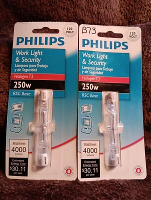 2 Philips 250W T3 RSC Base Bulbs - Image 1 of 2