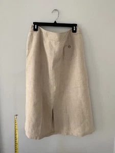 F.L. MALIK Womens Midi Skirt Size 12 Classic Lagenlook A Line Back Zipper USA - Picture 1 of 7