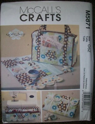 MCCALLS Vintage 2009 Pattern 5871 Kay Whitt Sewing Project Tote Pincushion Apron - Image 1 of 2