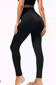 New Womens Soft Stretch Cotton High Waisted Leggings Long Workout Yoga Pant L/XL - Picture 1 of 2