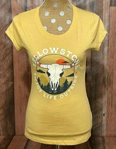 Womens Tee Shirt YellowStone Enjoy Life Outside Short Sleeve Various Sizes - Picture 1 of 3