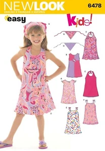 NEW LOOK 6478 CHILDS' EASY DRESSES Sewing Pattern Ages 3 years - 8 years - Picture 1 of 4