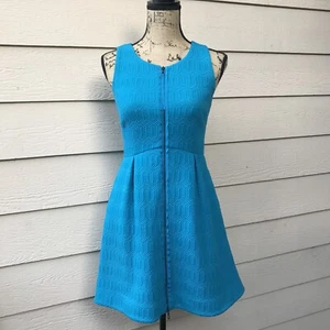 Anthropologie Leifsdottier Tonnelle Dress Turquoise Sleeveless Casual Short 4P - Picture 1 of 2